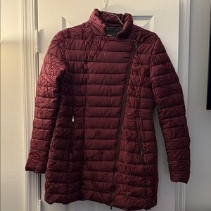 Desigual Women's Burgundy Quilted Jacket - like new size 38